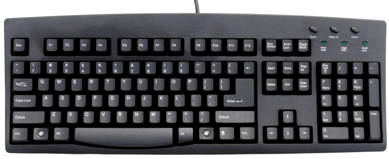Hebrew - English Black Wired USB Keyboard 